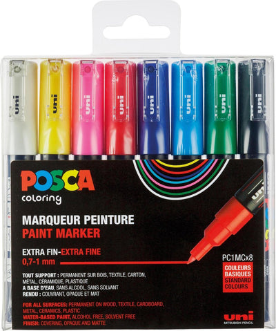 Posca 1MC Stiftenset in Diverse Kleuren