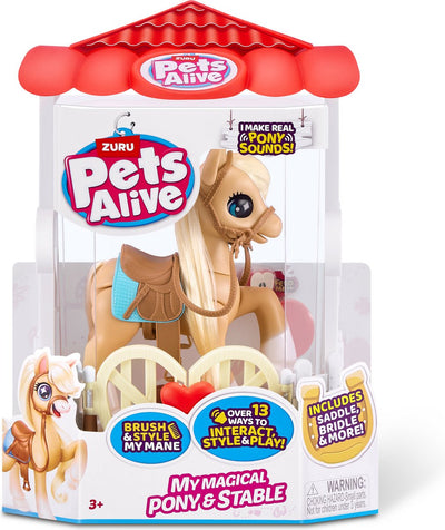 PETS ALIVE Magisch Pony Speelset met Stal - 32cm