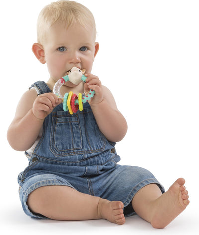 Sophie de Giraf Multi-Textuur Rammelaar Rood/Wit