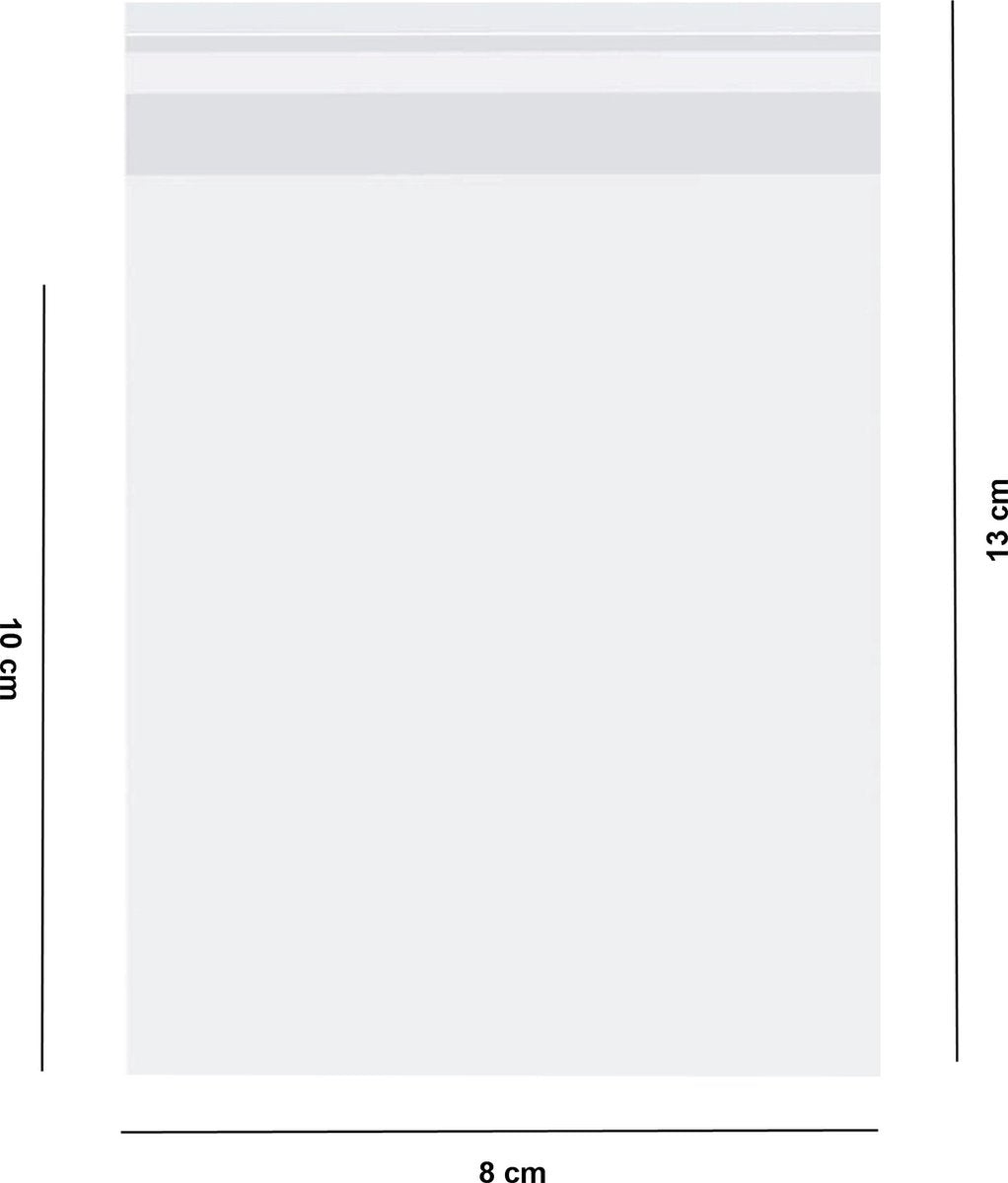 Fako Bijoux® Transparante Cellofaanzakjes 8x10cm - 100 Stuks