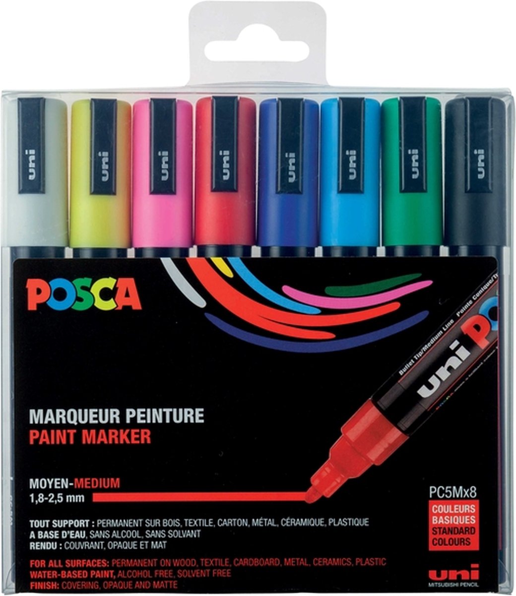 Posca Standaard Kleuren Markers PC5M 2,5 mm