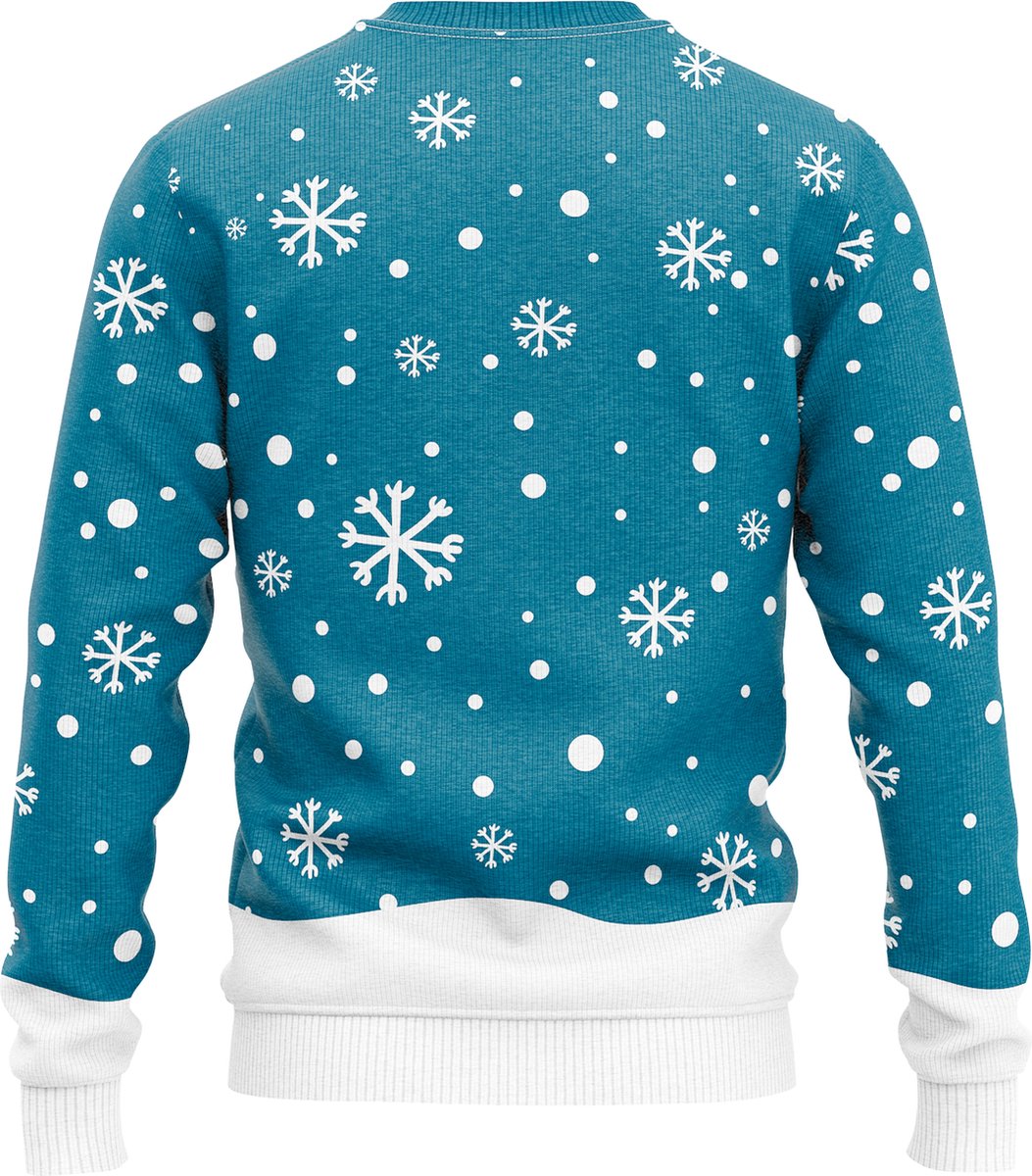JAP Christmas Recycled Kersttrui L - Blauw - Voor Dames & Heren