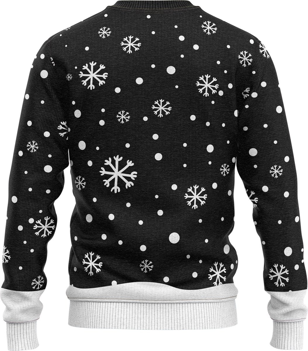 JAP Christmas Kersttrui Rudolf Rendier Zwart - Dames & Heren M