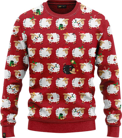 JAP Christmas Le Mouton Noir Foute Kersttrui Rood - M