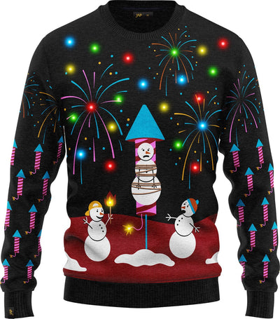 JAP Christmas Lichtgevende Kersttrui (M) - Zwart - 100% Gerecycled