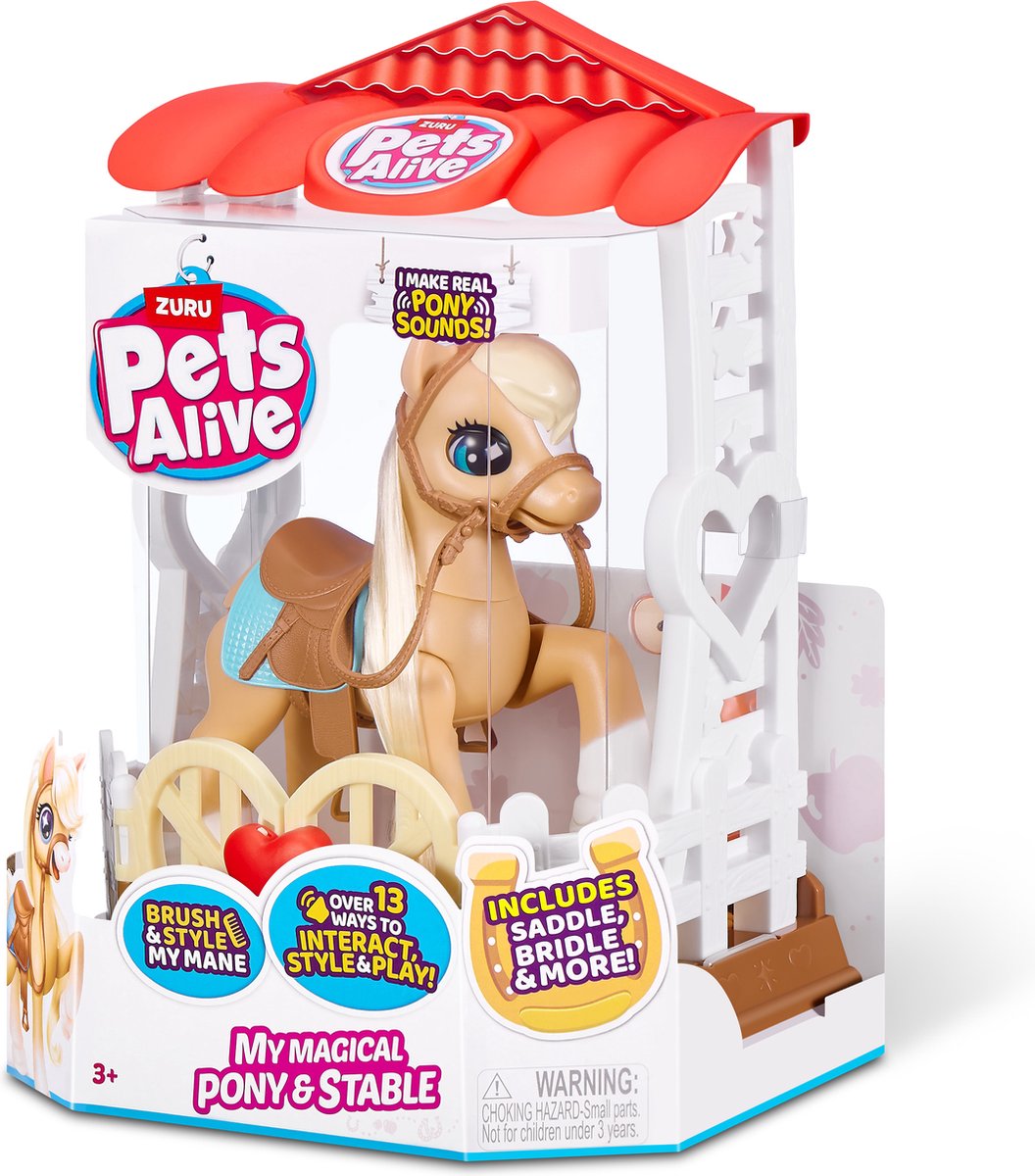 PETS ALIVE Magisch Pony Speelset met Stal - 32cm