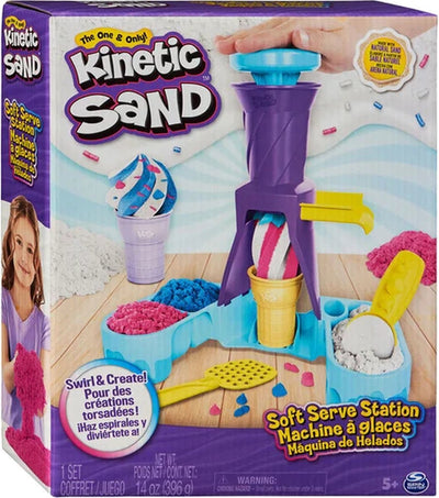 Kinetic Sand IJsset met 396g Blauw, Roze en Wit Zand