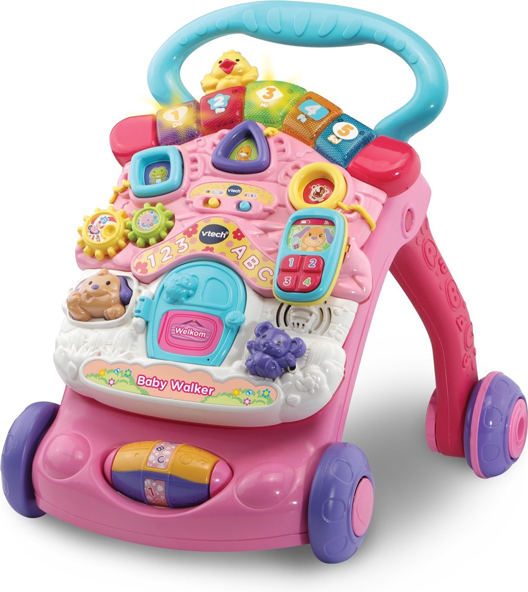 VTech Roze Baby Walker met Interactief Speelpaneel