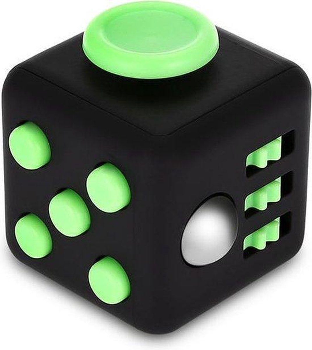 Sans marque Stressverlichtende Fidget Cube - Groen/Zwart