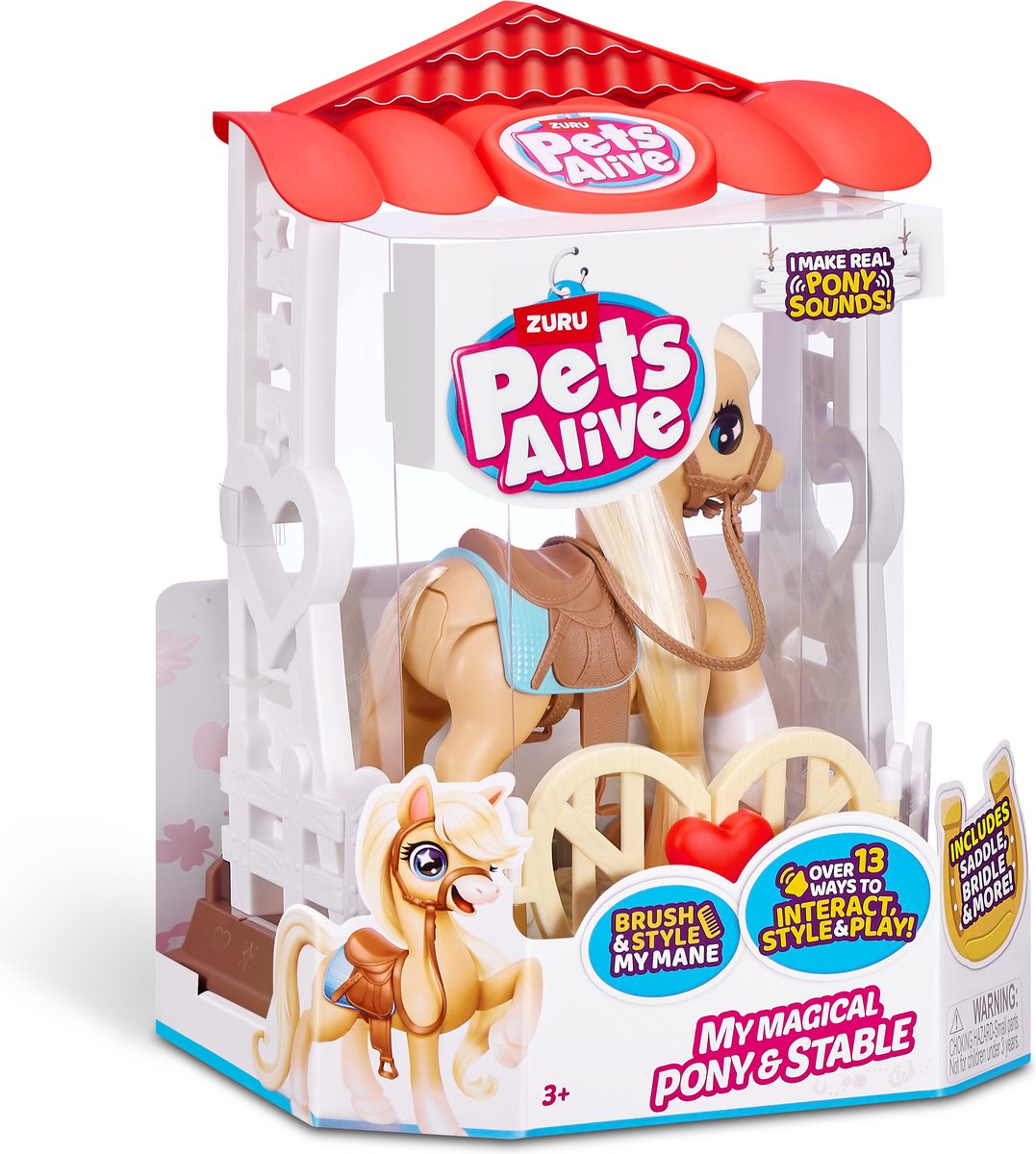 PETS ALIVE Magisch Pony Speelset met Stal - 32cm