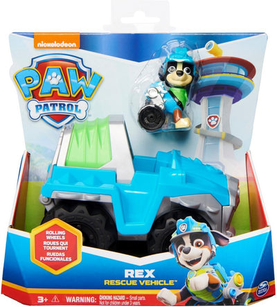 PAW Patrol Rex Voertuig en Speelfiguur - 15 cm