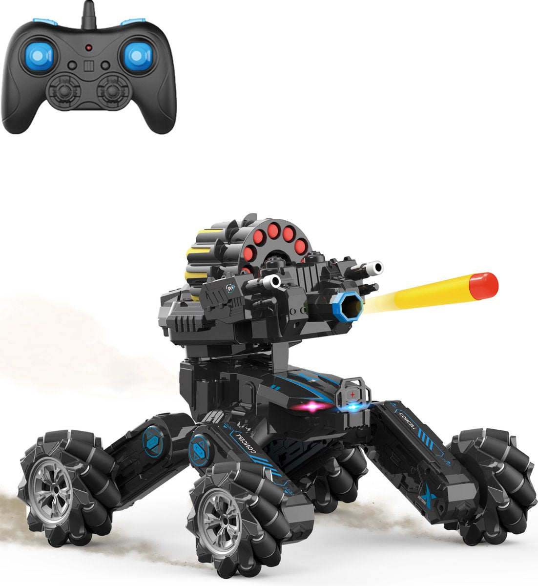 Silvergear RC Auto met Blaster & 360° Rotatie