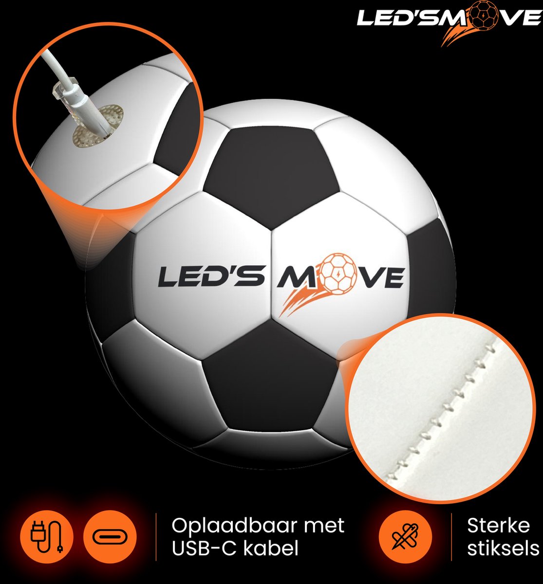 LedsMove LED Voetbal LS2 Traditioneel - Maat 5