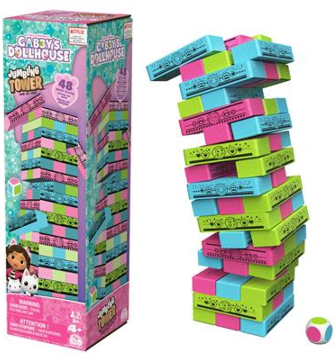 Gabby's Poppenhuis Houten Blokkentoren Spel met 48 Blokken