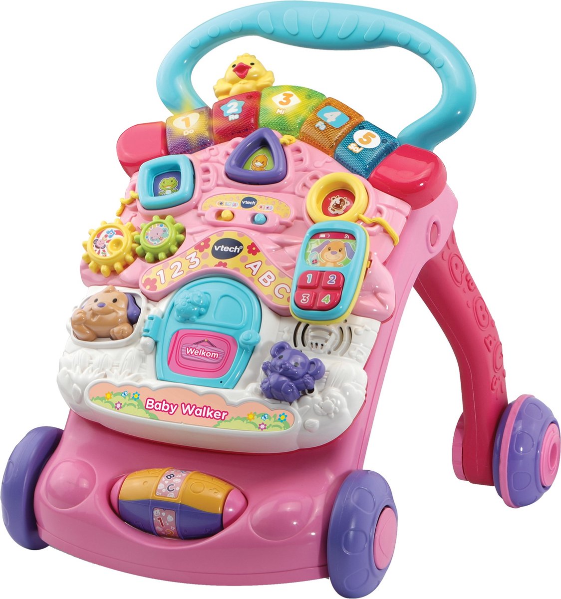 VTech Roze Baby Walker met Interactief Speelpaneel