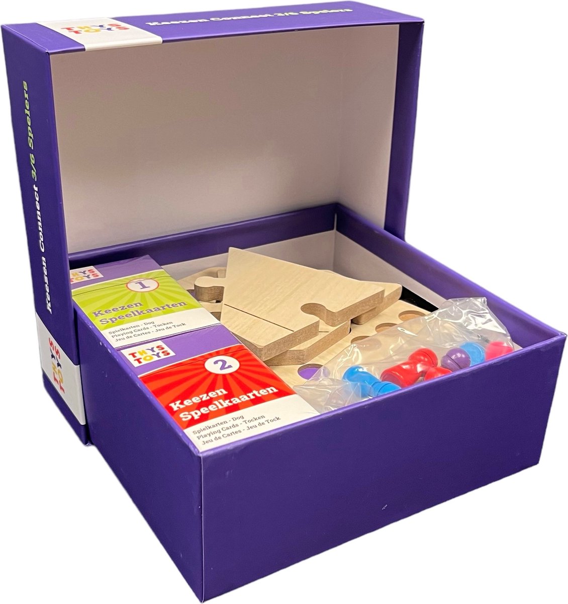 ThysToys Keezen Connect Deluxe Houten Spel - 3-6 Spelers