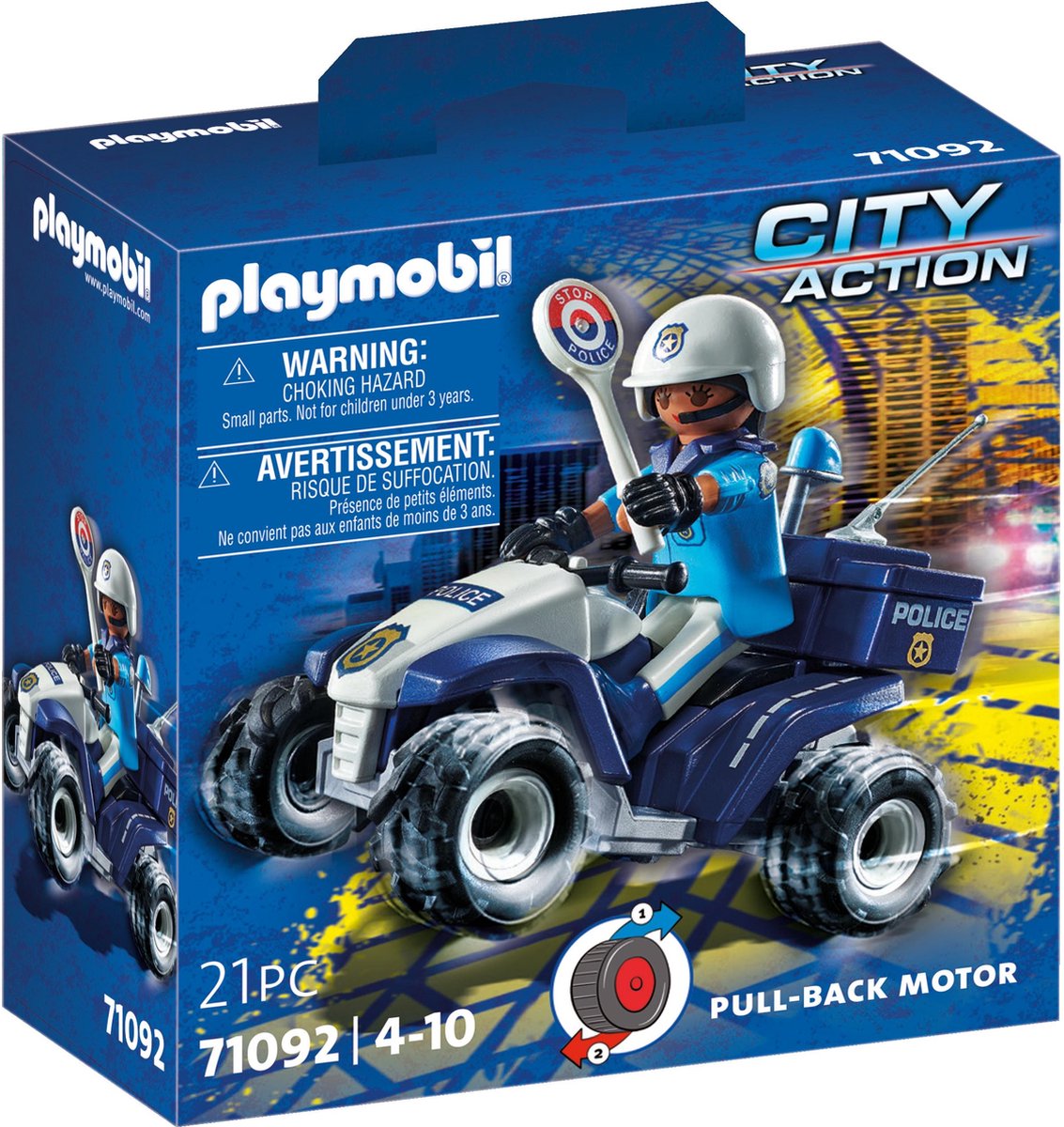 PLAYMOBIL City Action Racepiloot met Quad - 71093