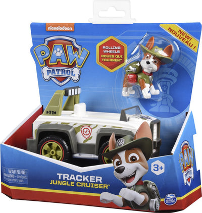 PAW Patrol Tracker Voertuig met Verzamelbare Figurine - 15 cm