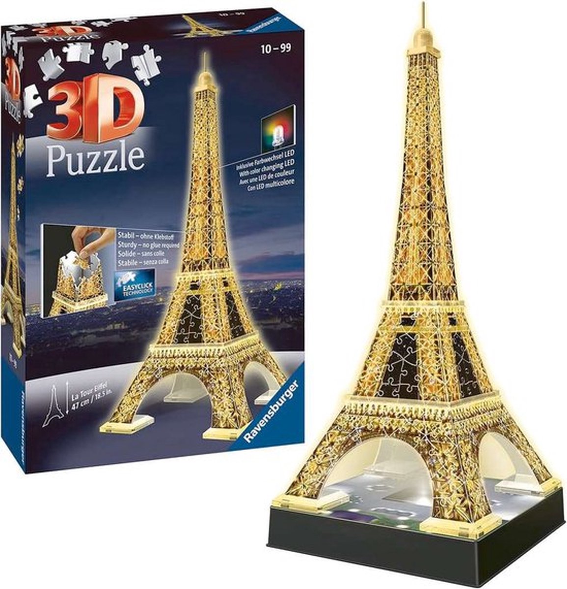 Ravensburger Eiffeltoren bij Nacht 3D Puzzel - 216 Stukjes