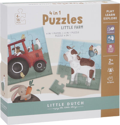Little Dutch - 4-in-1 Puzzel Little Farm FSC