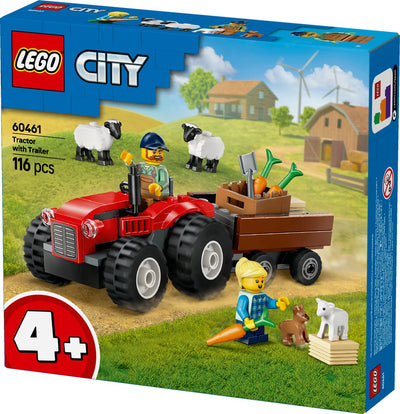 LEGO City Rode Tractor met Aanhanger en Schaap - 60461