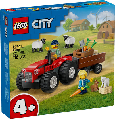 LEGO City Rode Tractor met Aanhanger en Schaap - 60461