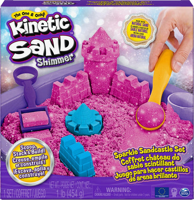 Kinetic Sand Shimmer Zandkasteel Set met Roze Glitterzand