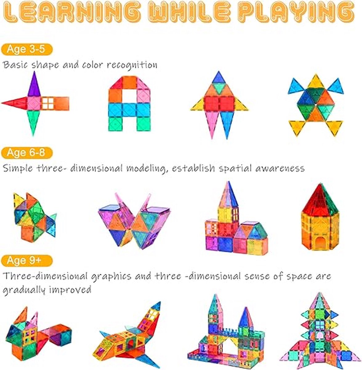 Sans marque Magnetische Bouwblokken Kinderen 100 Stuks Speelset