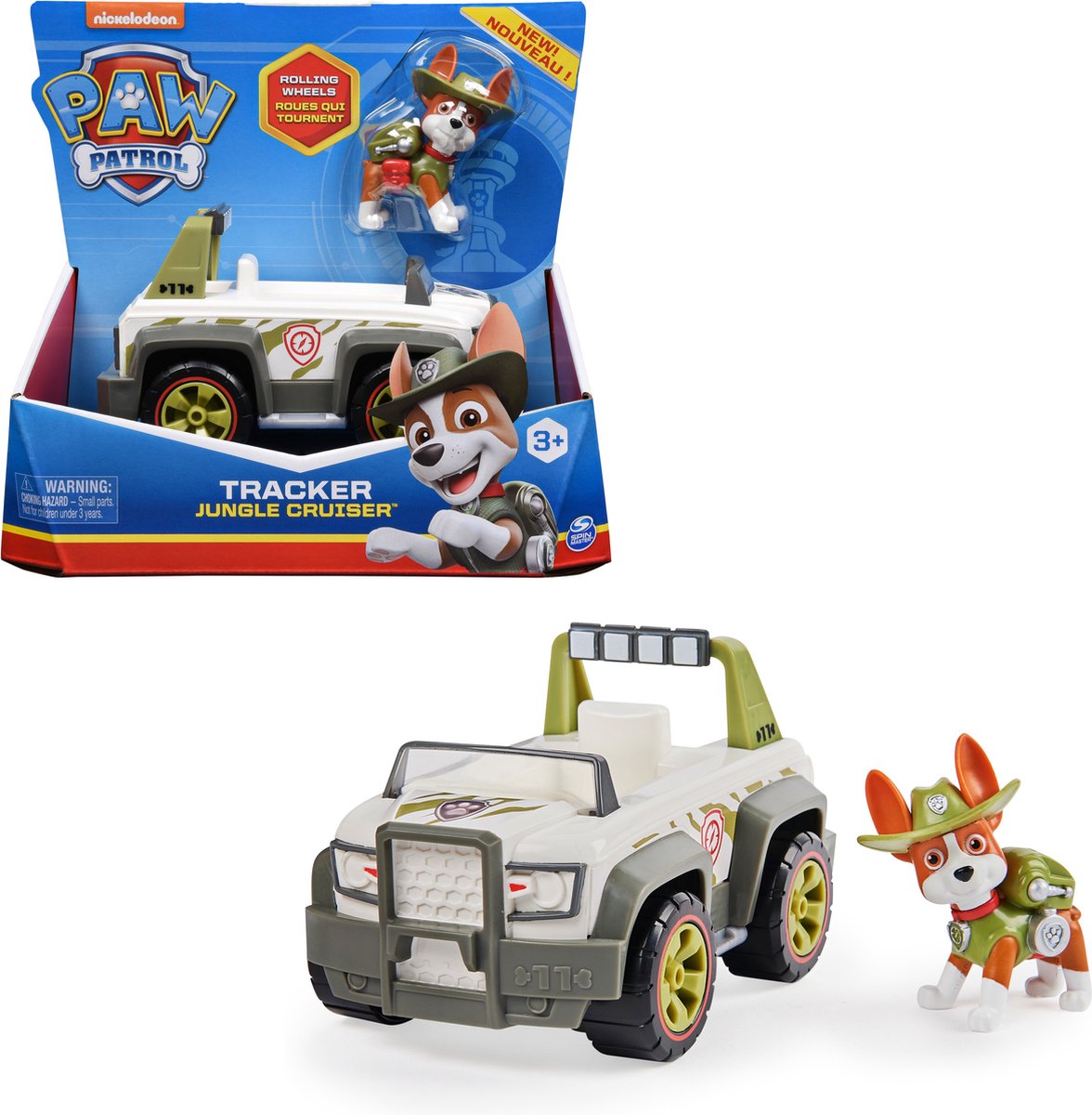PAW Patrol Tracker Voertuig met Verzamelbare Figurine - 15 cm