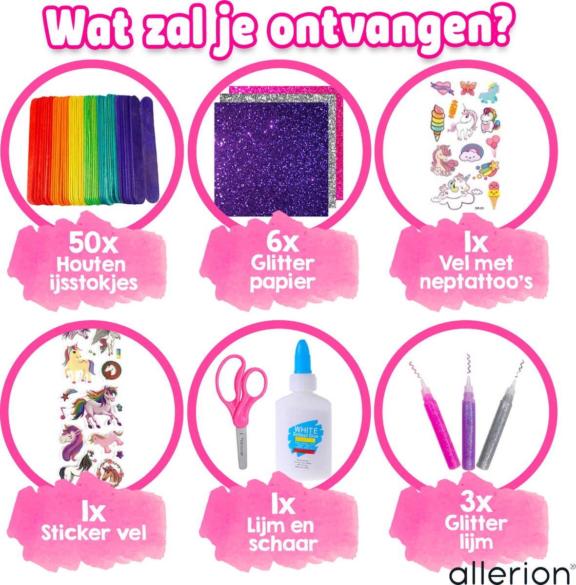 Allerion Glitter Knutselset Eenhoorn - 1043 Stuks
