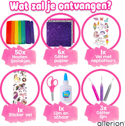 Allerion Glitter Knutselset Eenhoorn - 1043 Stuks