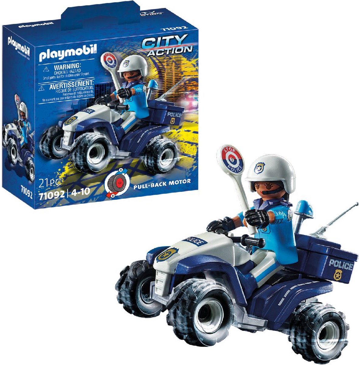 PLAYMOBIL City Action Racepiloot met Quad - 71093
