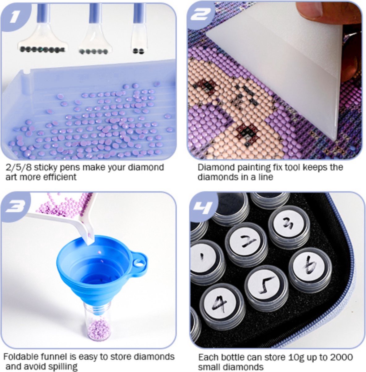 BOTC Diamond Painting Opbergdoos met 60 Potjes en Toolkit