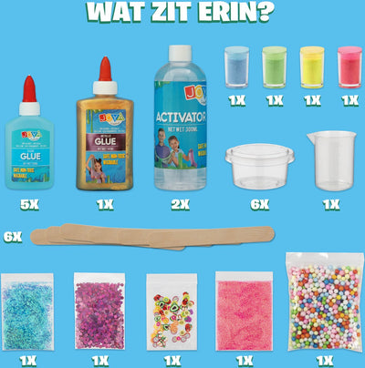 JOYA CREATIVE Slime XXL Set voor Kinderen - 6 Verschillende Soorten