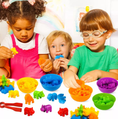 Sans marque Montessori Sorteerspel Dieren 17 × 9,5 cm