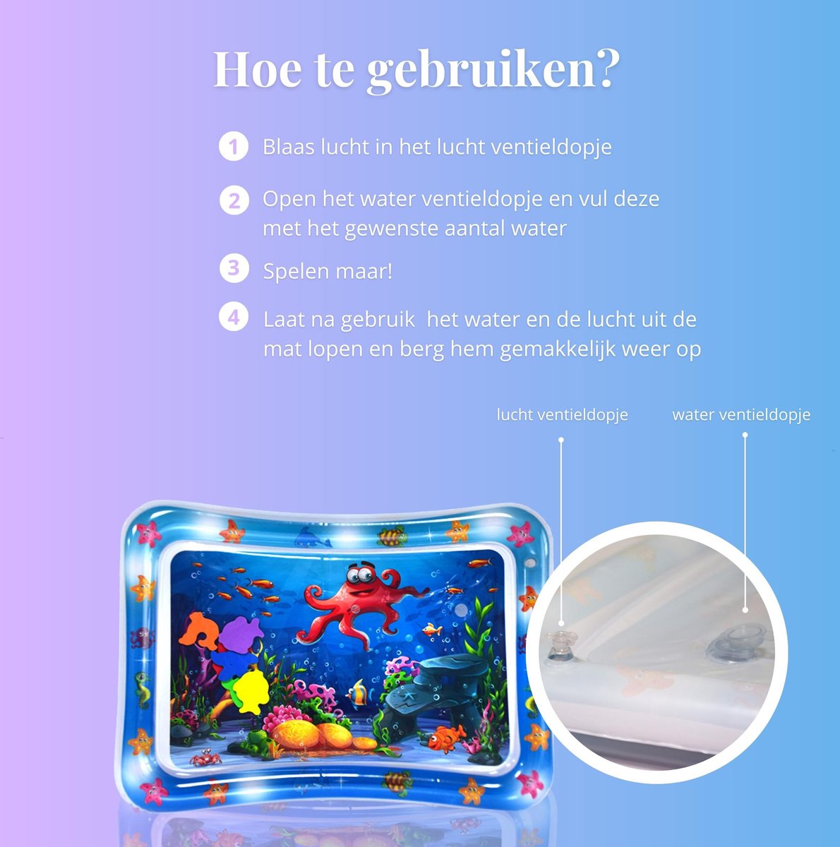 Tenify Opblaasbaar Speelkleed Watermat voor Baby's - Blauw
