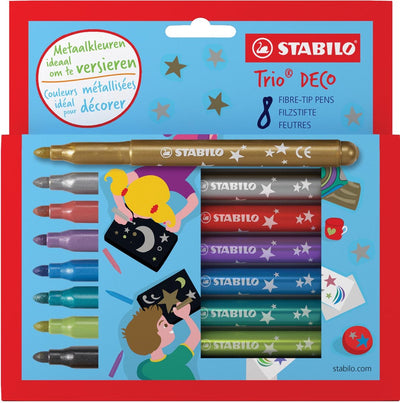 STABILO Trio Deco Metallic Markers - Set van 8 Kleuren
