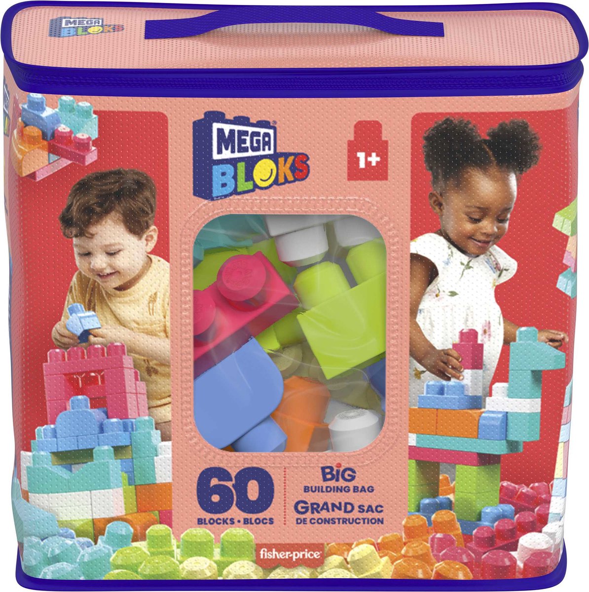 Mega Bloks Roze Bouwstenen Set - 60 Stuks