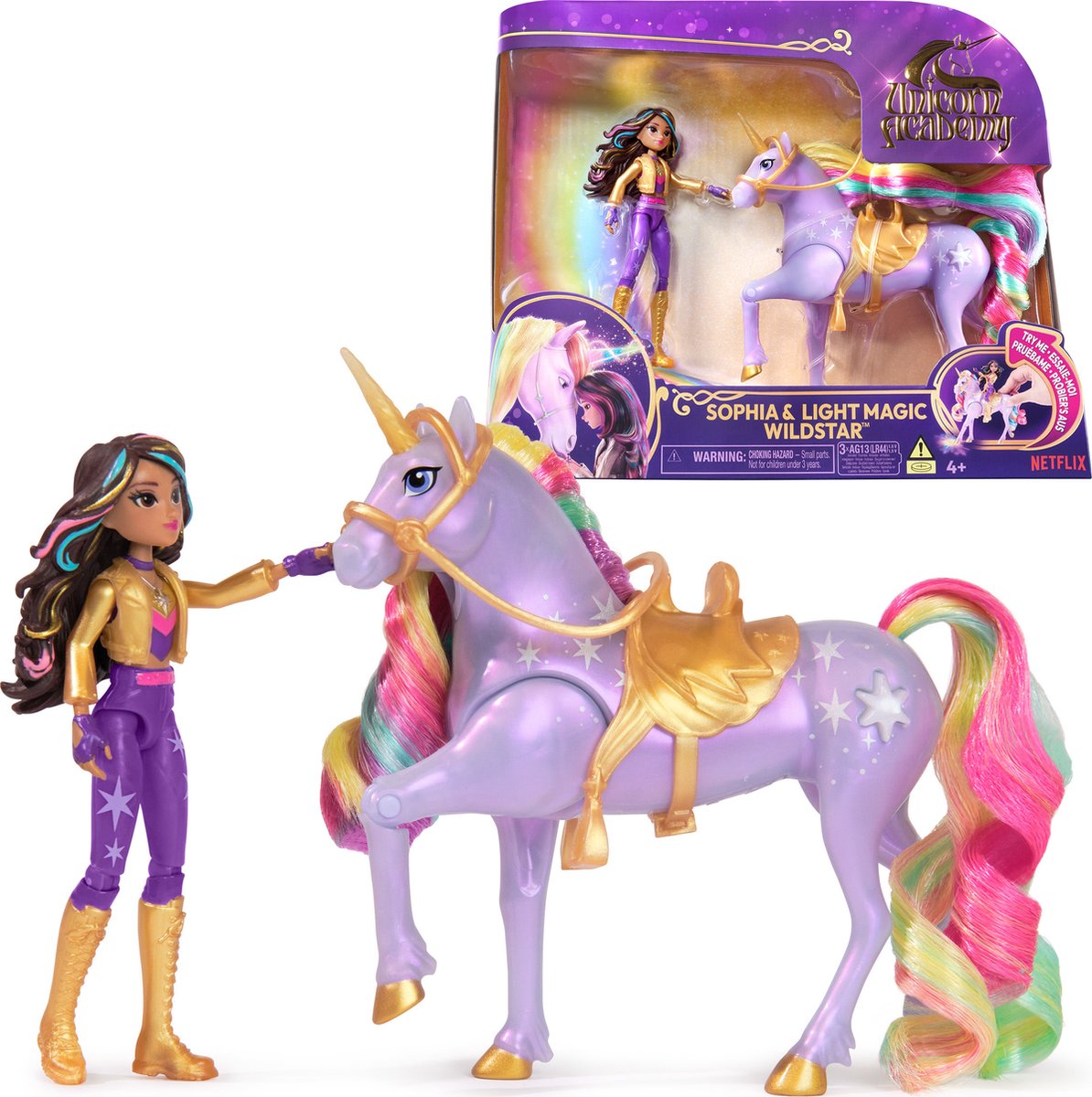 Unicorn Academy Sophia & Wildstar met Regenbooglicht