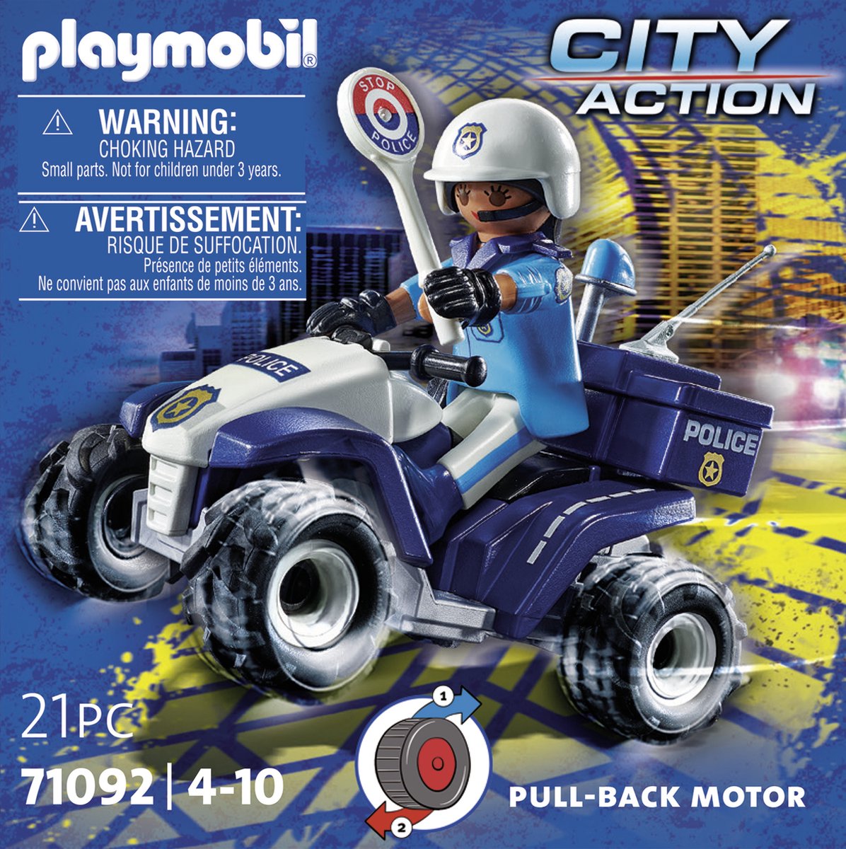PLAYMOBIL City Action Racepiloot met Quad - 71093