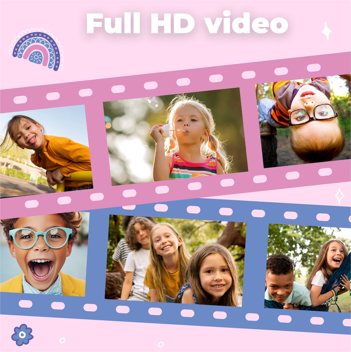 Denver Kinder Selfiecamera 2-in-1 40MP Full HD - KCA1340 - Roze