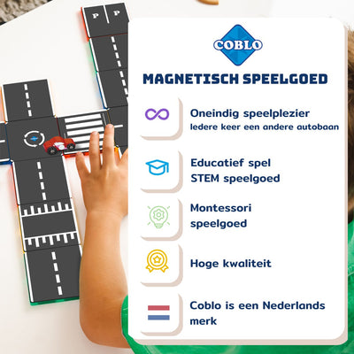 COBLO Magnet Toppers Roads 50-delig Educatief Speelgoed