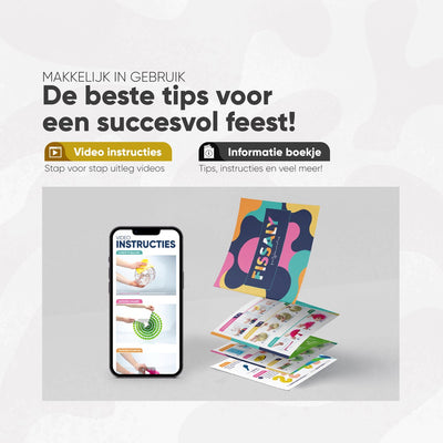 Fissaly Feestdecoratieset Goud, Zwart & Wit - 76 Stuks