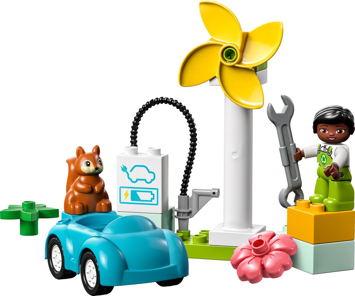 LEGO DUPLO Mijn Stad Windmolen en Elektrische Auto - 10985