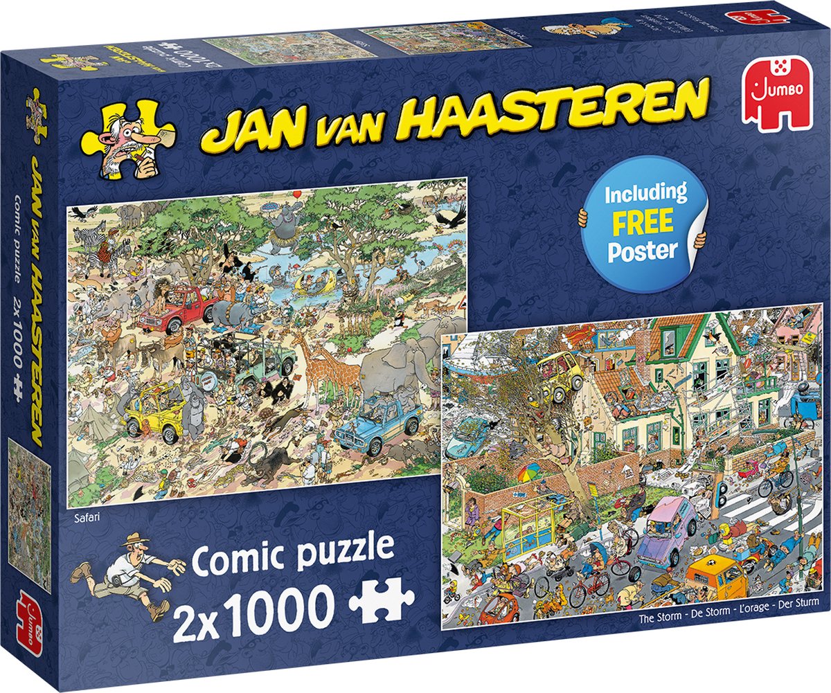 Jan van Haasteren Puzzelset Safari & Storm - 2x1000 Stukjes