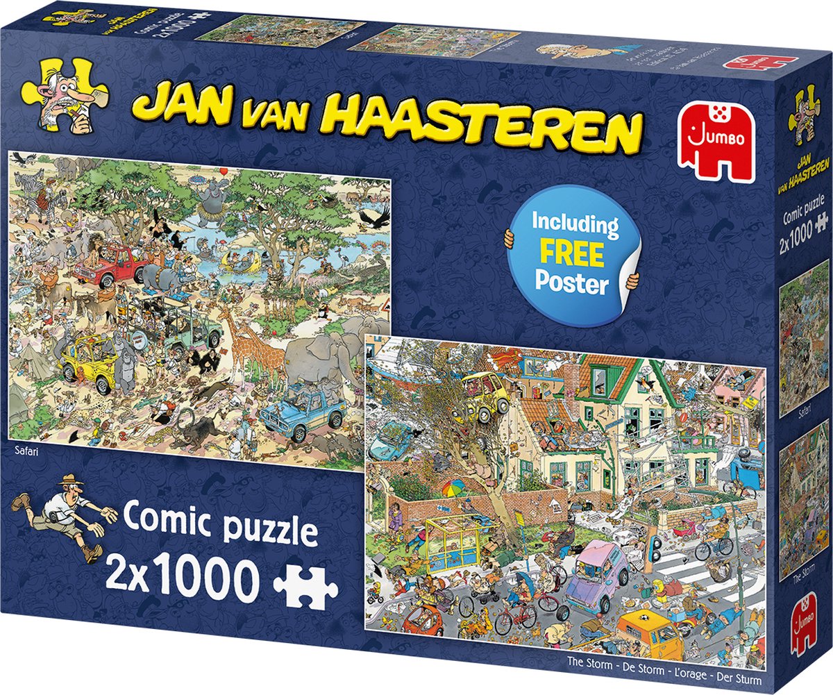 Jan van Haasteren Puzzelset Safari & Storm - 2x1000 Stukjes