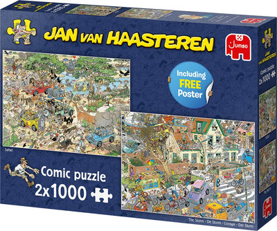 Jan van Haasteren Puzzelset Safari & Storm - 2x1000 Stukjes