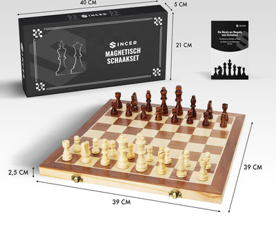 Sincer Magnetisch Staunton Schaakspel met Extra Dames