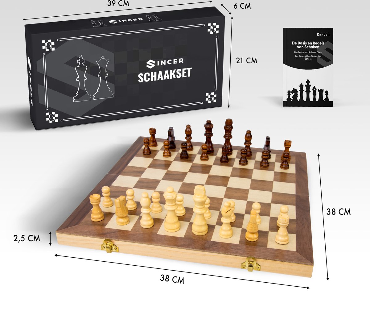 Sincer Houten Schaakset Staunton Inclusief Extra Koninginnen