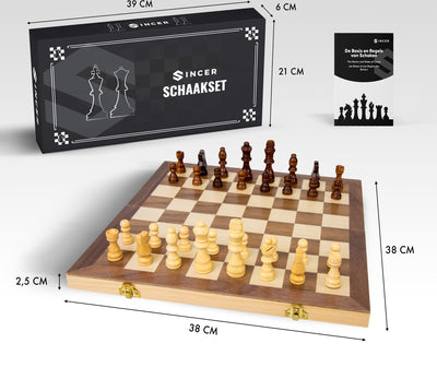 Sincer Houten Schaakset Staunton Inclusief Extra Koninginnen